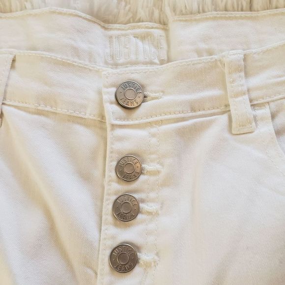 Justice Girl's plusButton Front Cuffed Jean Shorts - Picture 7 of 8